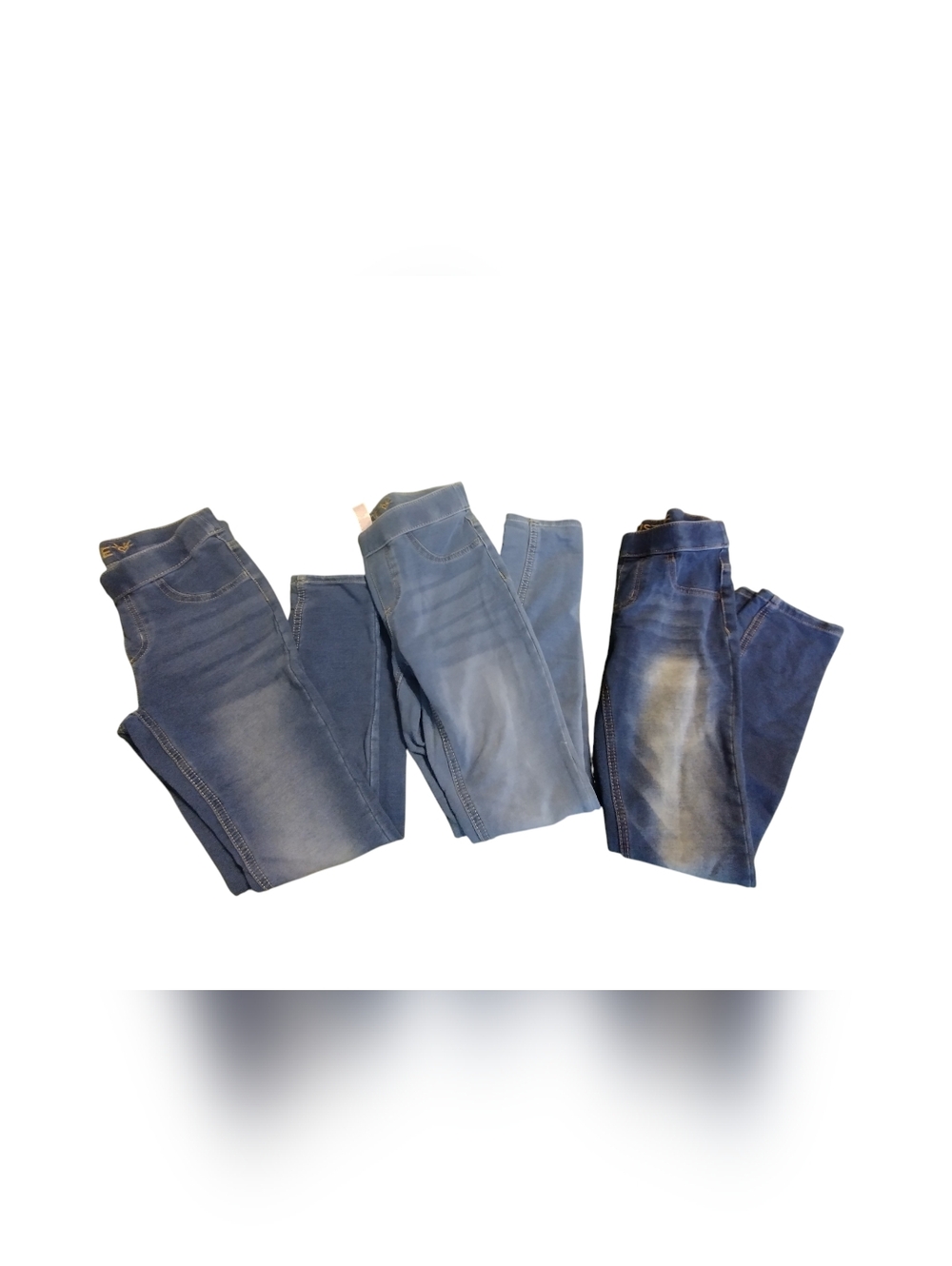 2/$10 Bundle Of Girls Washed Blue Justice Skinny Jeggins Jeans - Various Shades